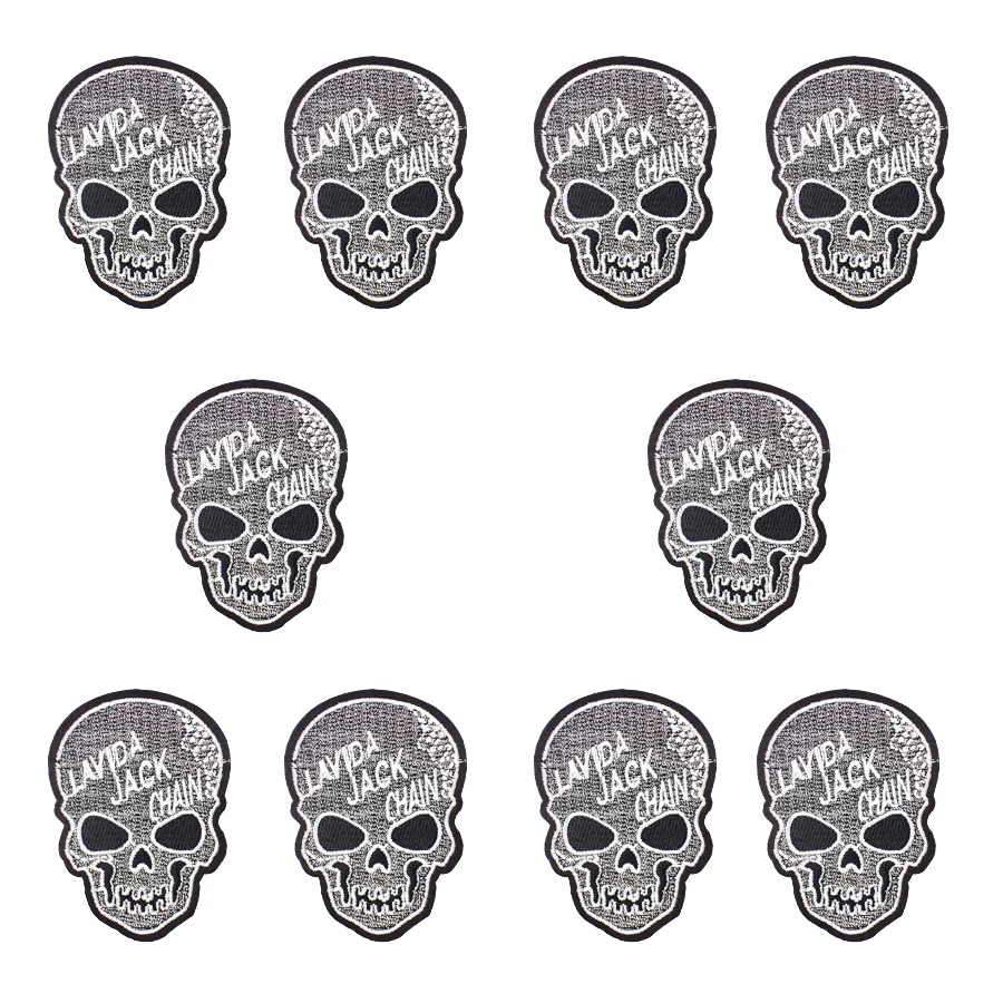 

Skull Military Punk Badge Patch for Jacket Clothes Iron on Applique Patch Craft Stripe Sew Embroidery Patches for Clothes 10 PCS