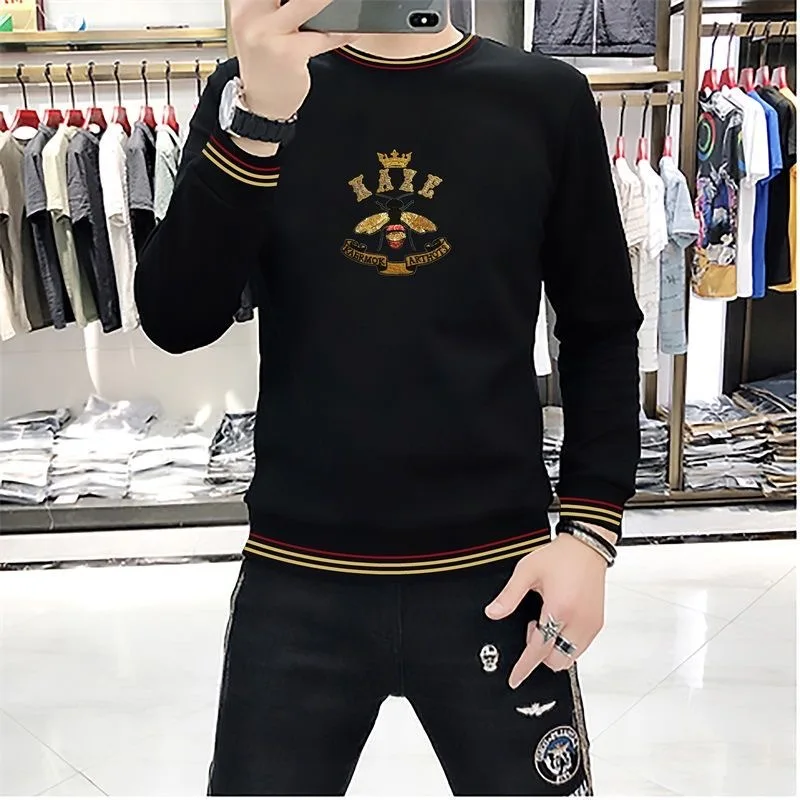 Male Hoodie Embroidery Long Sleeve Trend Top Heavy Craft Casual Fall Winter Fashion Men Clothing 4XL _ - AliExpress