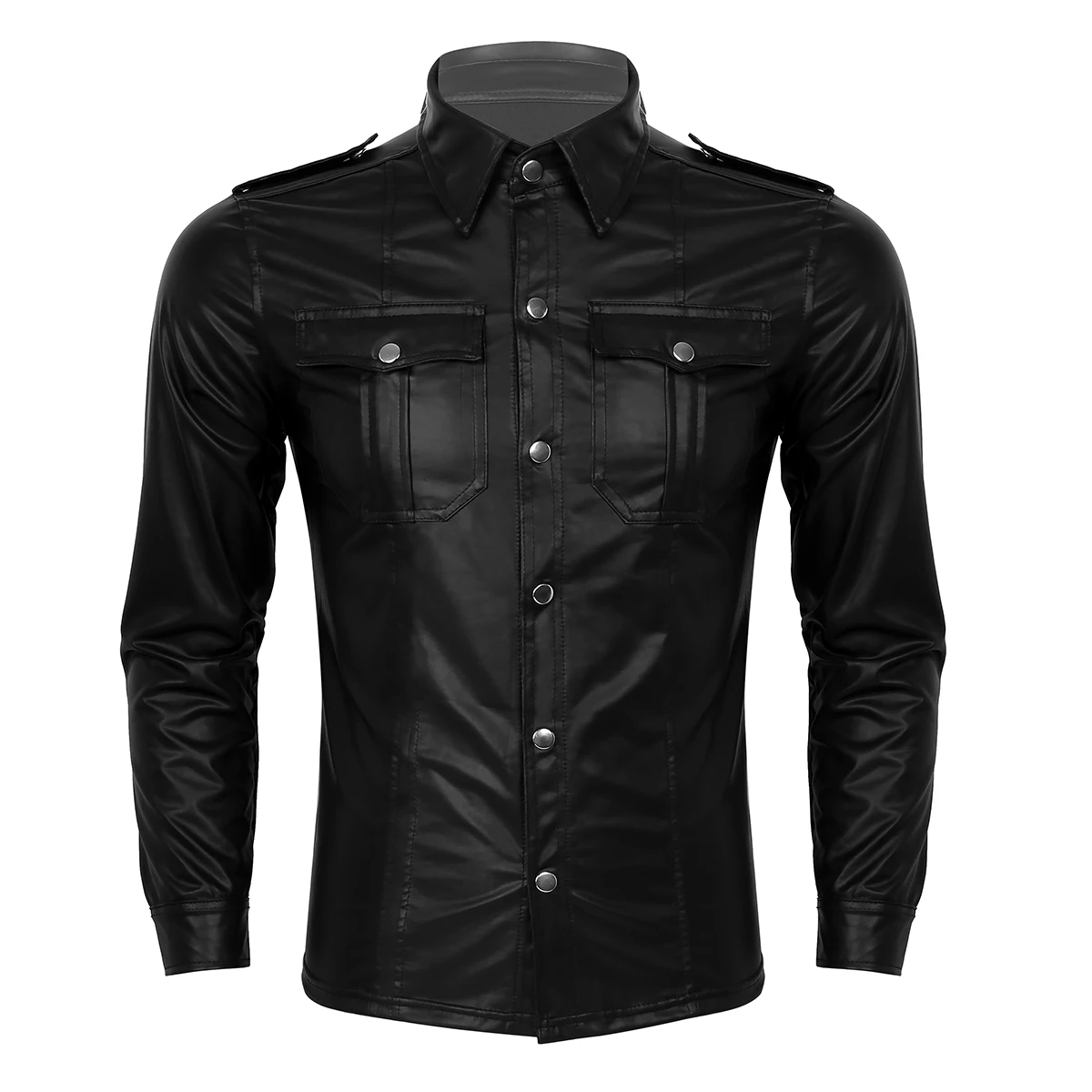 Thoshine Brand Men Leather Shirt Slim Fit Fashion Faux Leather Shirts thoshine-brand-men-leather-shirt-slim-fit-fashion-faux-leather-shirts