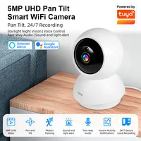 Caméra IP Fuers 4K 8MP, surveillance intérieure sans fil WiFi, fonctionne avec l'application Tuya Smart Home, suivi automatique, sécurité CCTV, moniteur pour bébé 6
