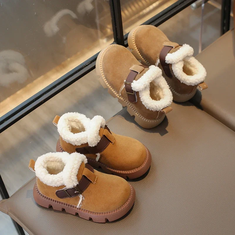 2025 Children Casual Cotton Short Boots for Girls Boys Winter New Fashion Korean Style Soft Bottom Anti-slippery Versatile Shoes