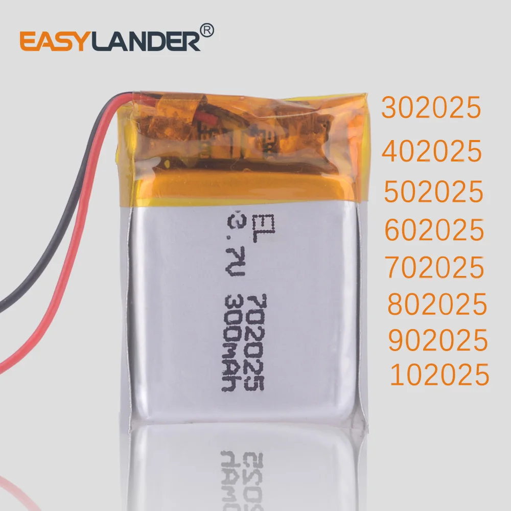 Rechargeable Lithium Batteries 3.7V 30 40 150mah 50 60 250mah 70 300mah 80 90 For video recorder
