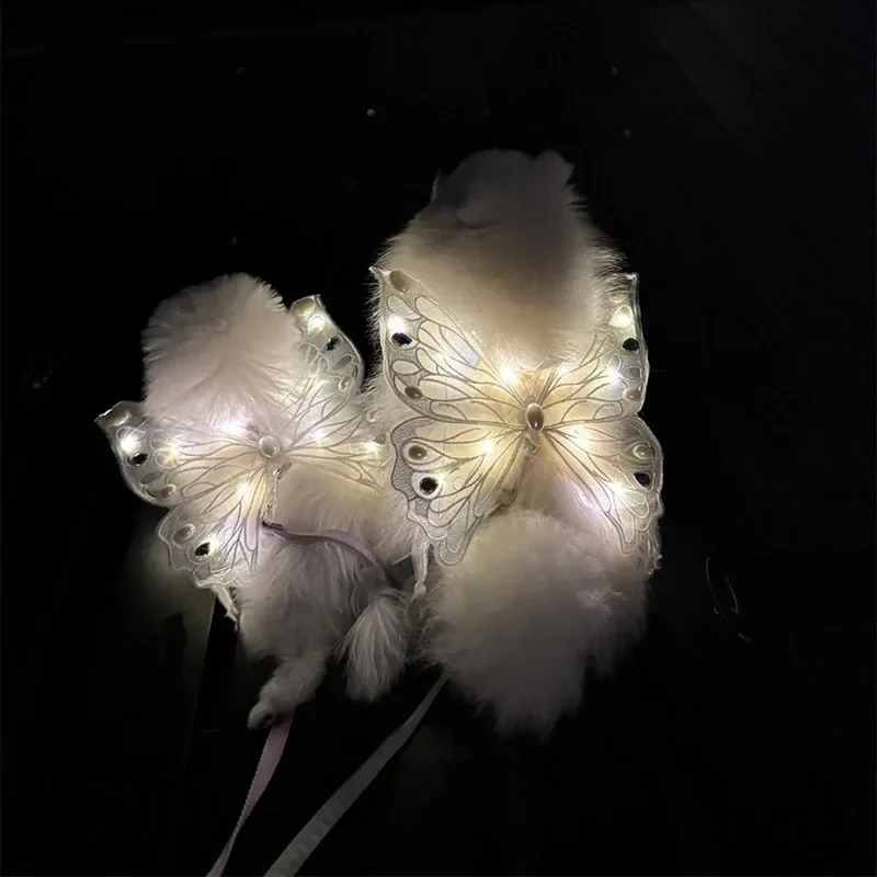 wings glowing butterfly back decoration For Dog & Cats - PeticaDeals