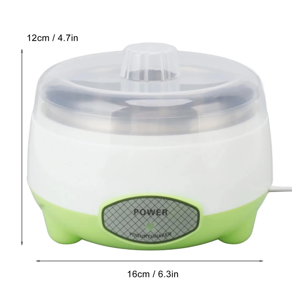 110V/220V Yogurt Maker Machine Stainless Steel Container Yogurt Maker for Homemade DIY Yogurt Green 15W DIY Yogurt Maker Machine 6