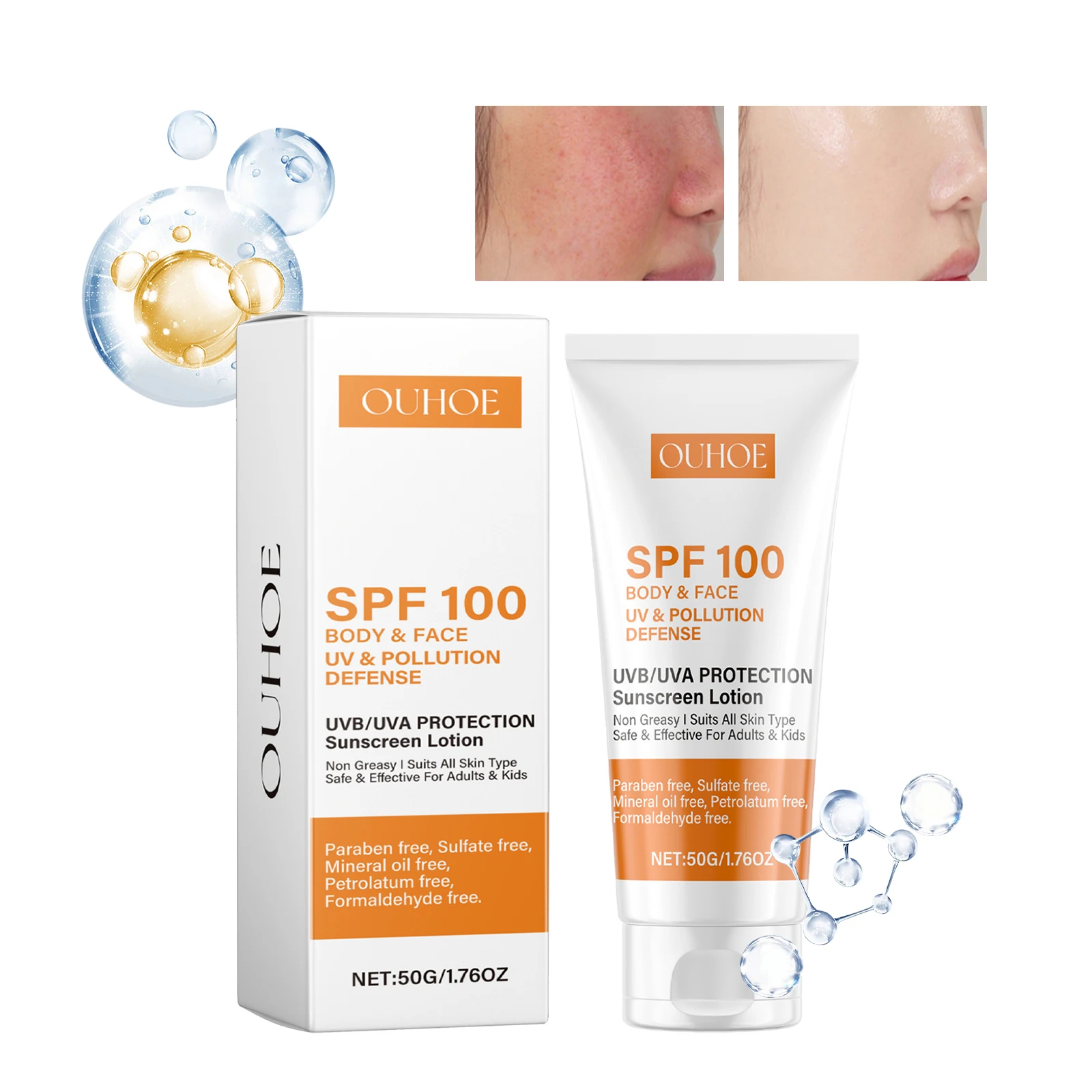 Protector solar facial y corporal spf 100 protección uva uvb_voghion.com