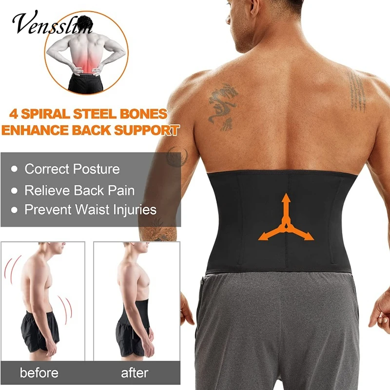 Men Waist Trainer Corsets Tummy Control Shapewear Sport Workout Girdle body shaper Sauna Sweat Belt