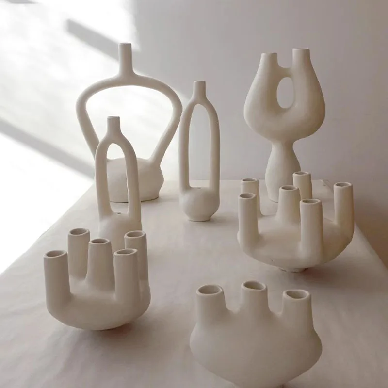 

Modern Romantic Candles Holders Candelabro Grand Nordic Style Pedestal Candlestick Grand Apartment Velas Y Soportes Decorations