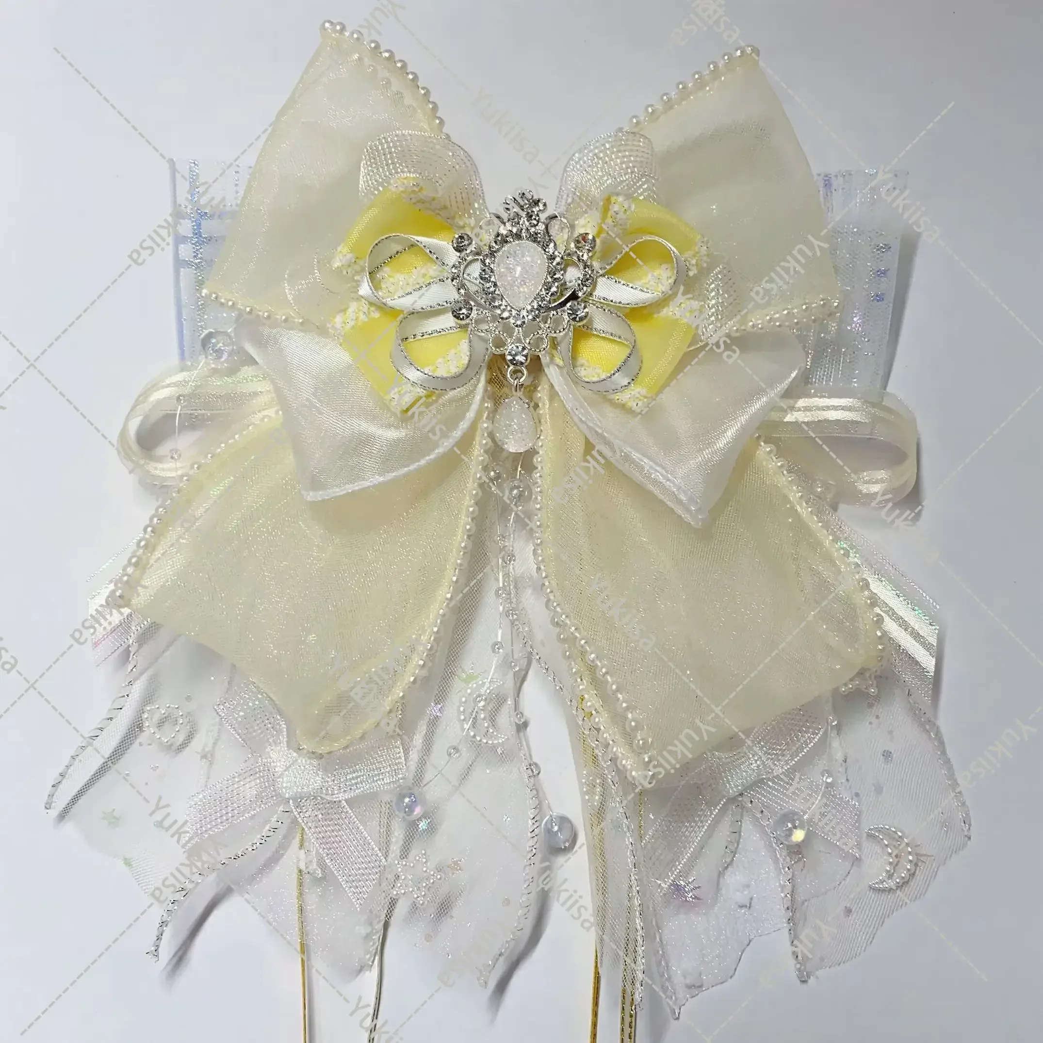 Women's Rhinestone Bow Tie Cosplay Shirt Collar Flowers Brooch Clip Headpiece Fashion Lolita Accessories Gifts for Women bow tie