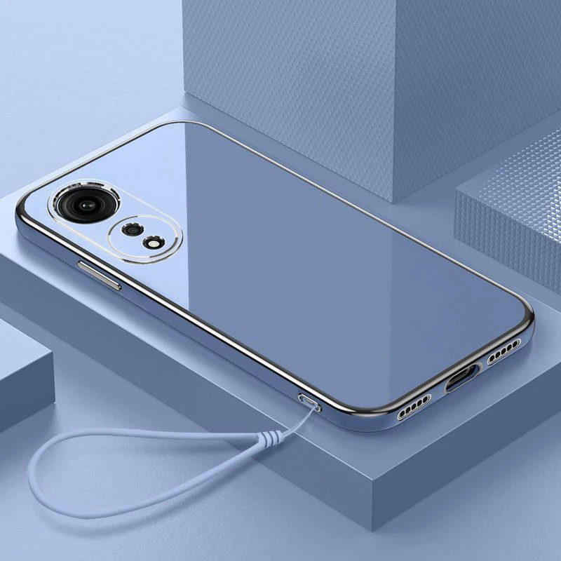 Custodia Per Telefono Per Oppo A78 5G Oppo A58 4G Oppo A18 Oppo A38 Oppo A17 Custodia Cover Posteriore In Silicone Antiurto Placcatura Quadrata Di Lus