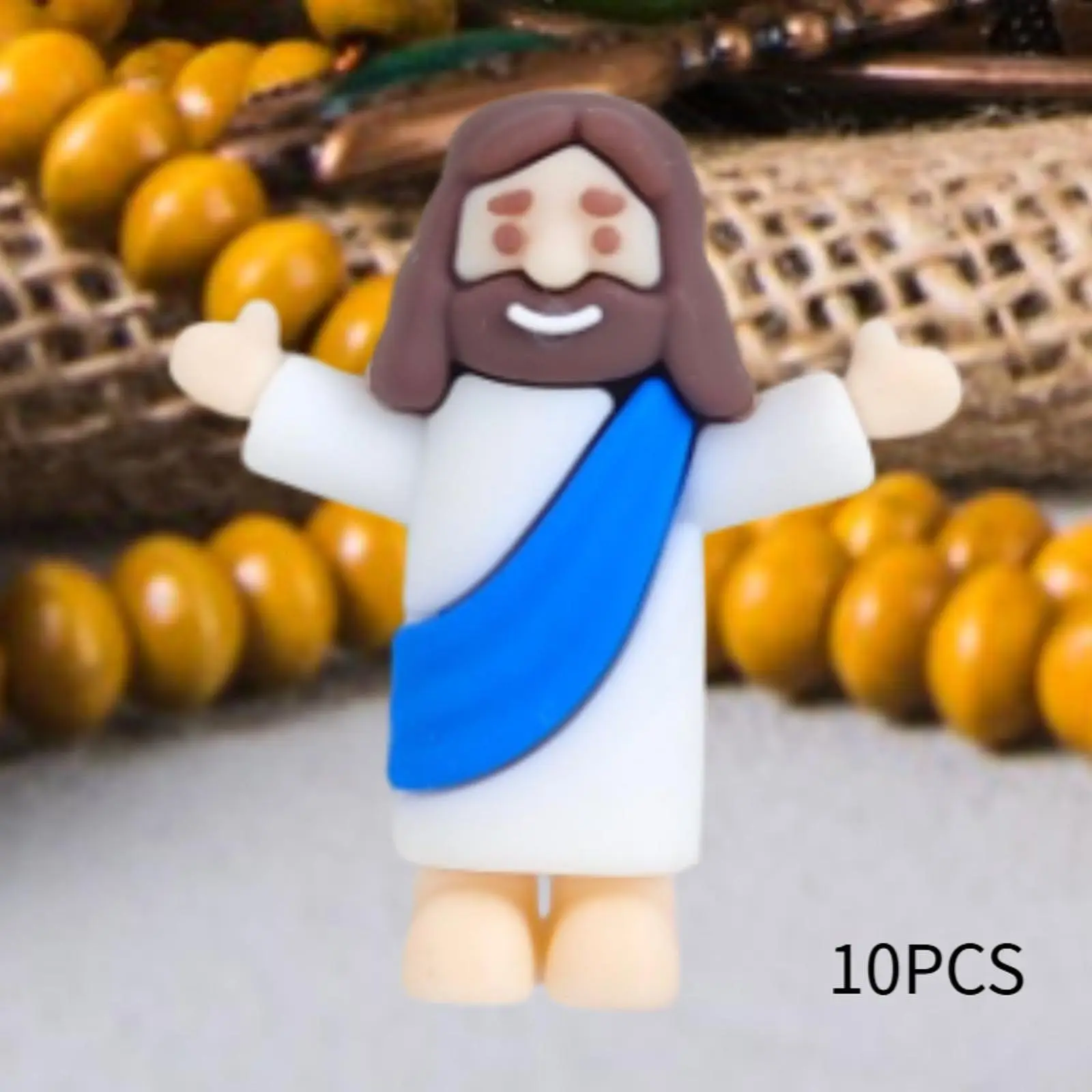 10 Pieces Mini Jesus Figurines Miniatures Jesus Toys for Shelf Tabletop Gift