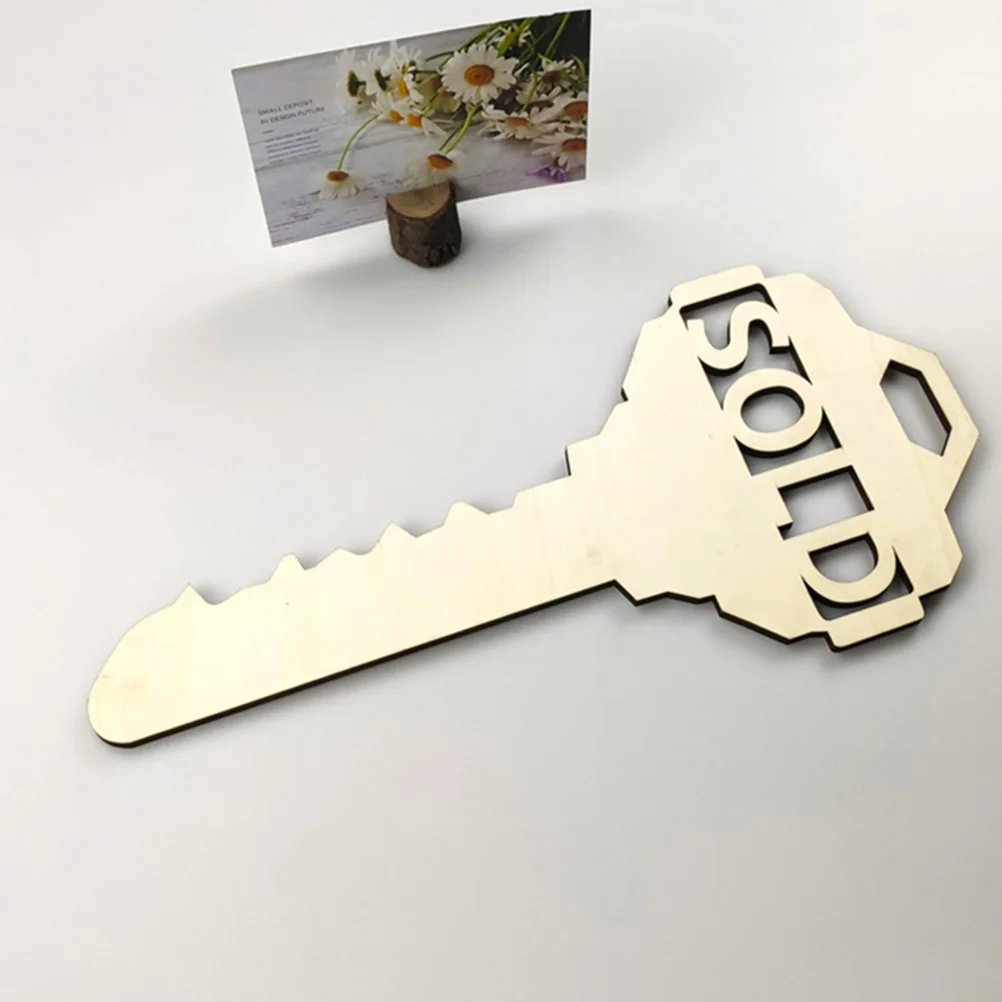 40cm Wooden Key Shaped Pendant for Decor Hanging Decor Billboard Pendant Photography Props Real Gifts Smooth Corners Long