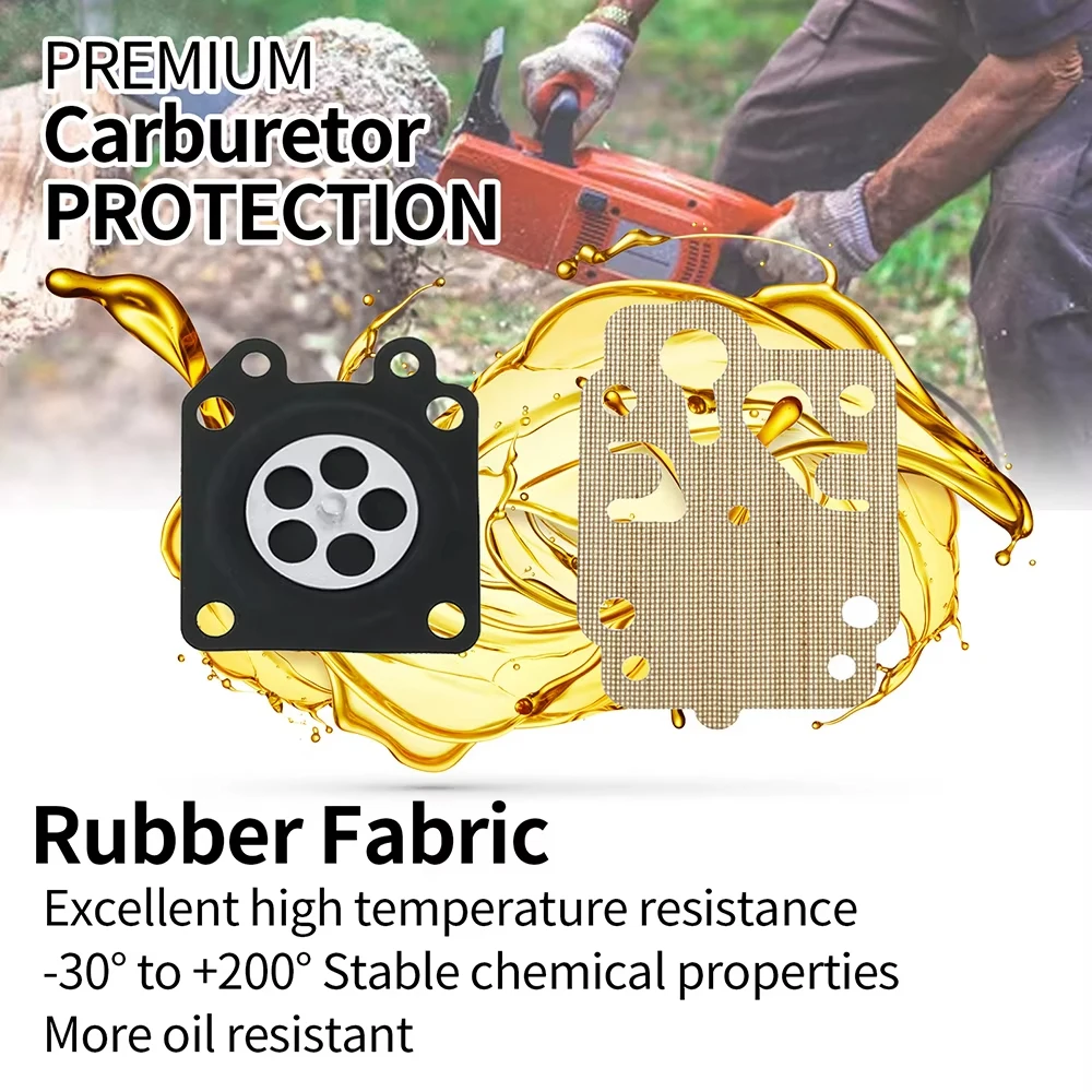 5 Sätze Walbro-Vergaserdichtungen, vierteiliges Set, Membranen zur Reparatur von Freischneidervergasern für Vergaser 36f 40-5 139f GX35 – Detail 6