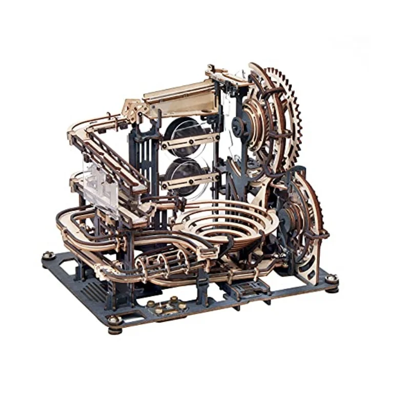 

Robotime Rokr Wooden Marble Maze Toy Building Sets 3D Wooden Puzzle Games Assembly Waterwheel Model Toys for Children Kids