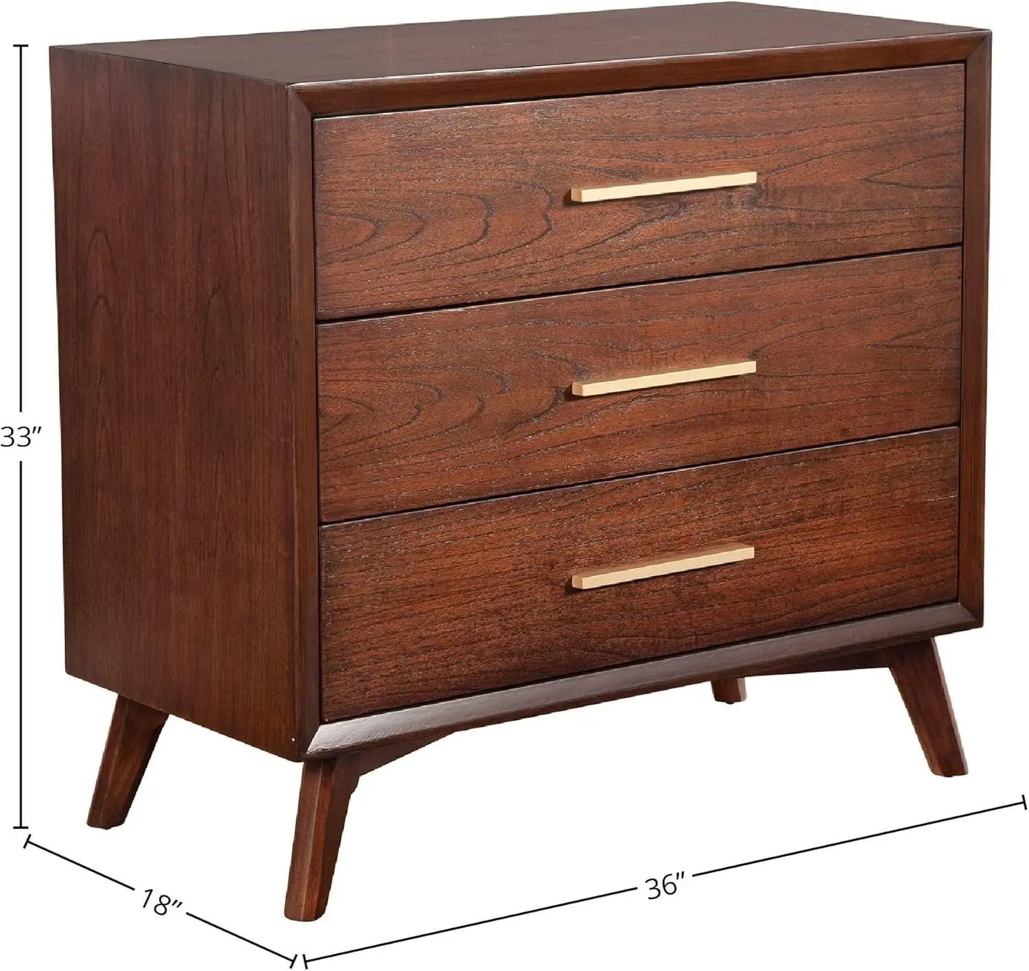 Gramercy 3 Drawer Solid Wood Mid Century Chest 3