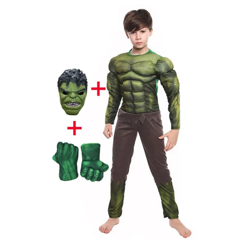 Cosplay Costumes Hulk Cosplay Muscle Costumes including Masks Halloween Children Costumes with gloves Christmas Birthday Gifts