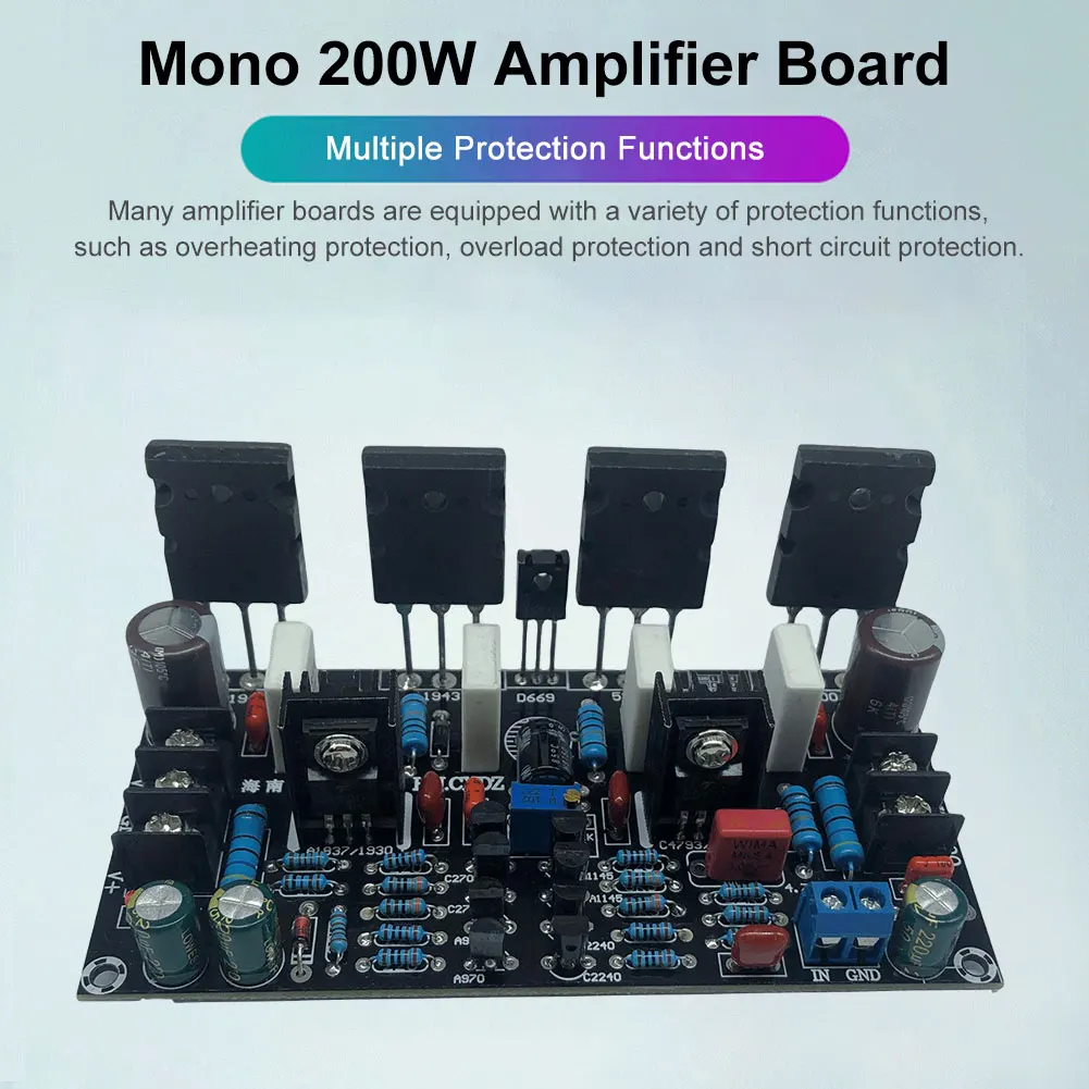 Mono HIFI Audio Amplifier Finished Board 1943+5200 Mono Power Amplifier Board Module for Speaker Electronic DIY Kit