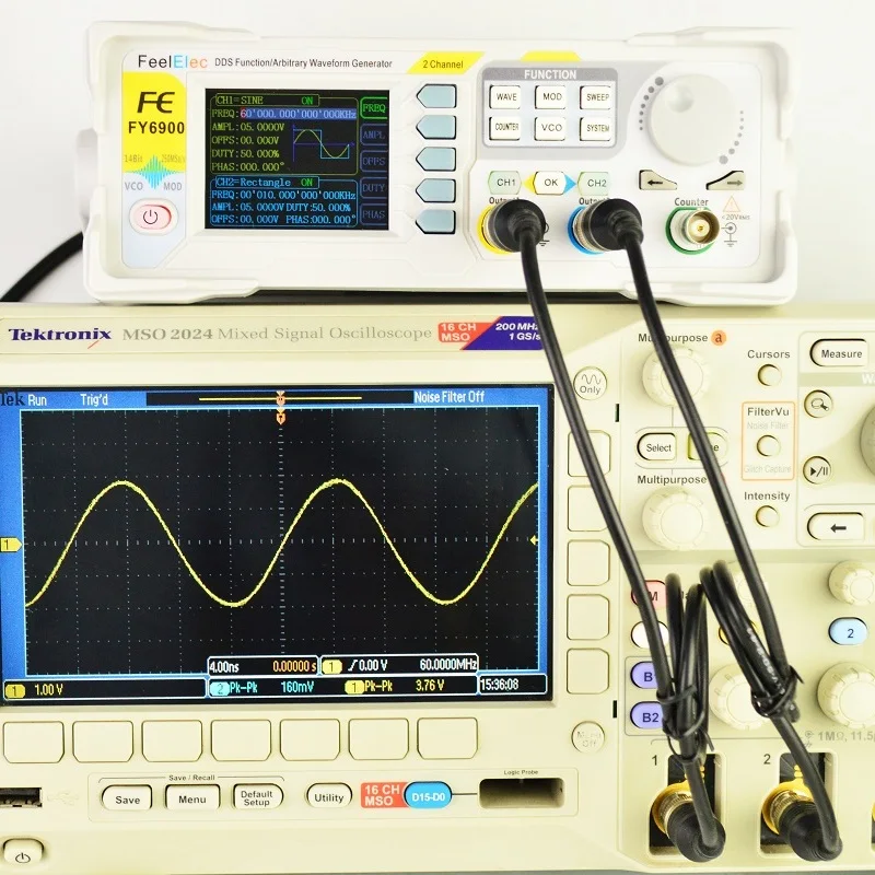 FY6900 100MHZ Digital Function Signal Generator Dual Channel Arbitrary Waveform Meter Inner Calibrate Work with FYV2000 FPA101A 4
