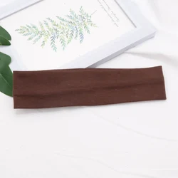 Elastic Cotton Sports Headband for Women - Versatile Hair Accessory for Gym, Running, Yoga, and Makeup (Brown)
