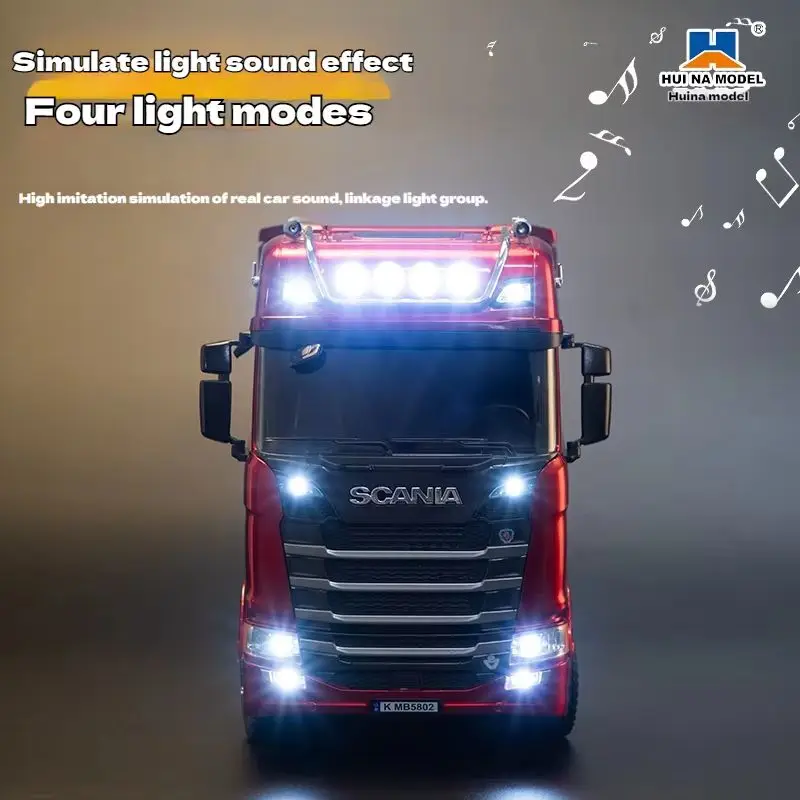 Remote control engineering car Huina Scania 770S trailer head alloy car model children's toy four-wheel drive ratio 501D 5