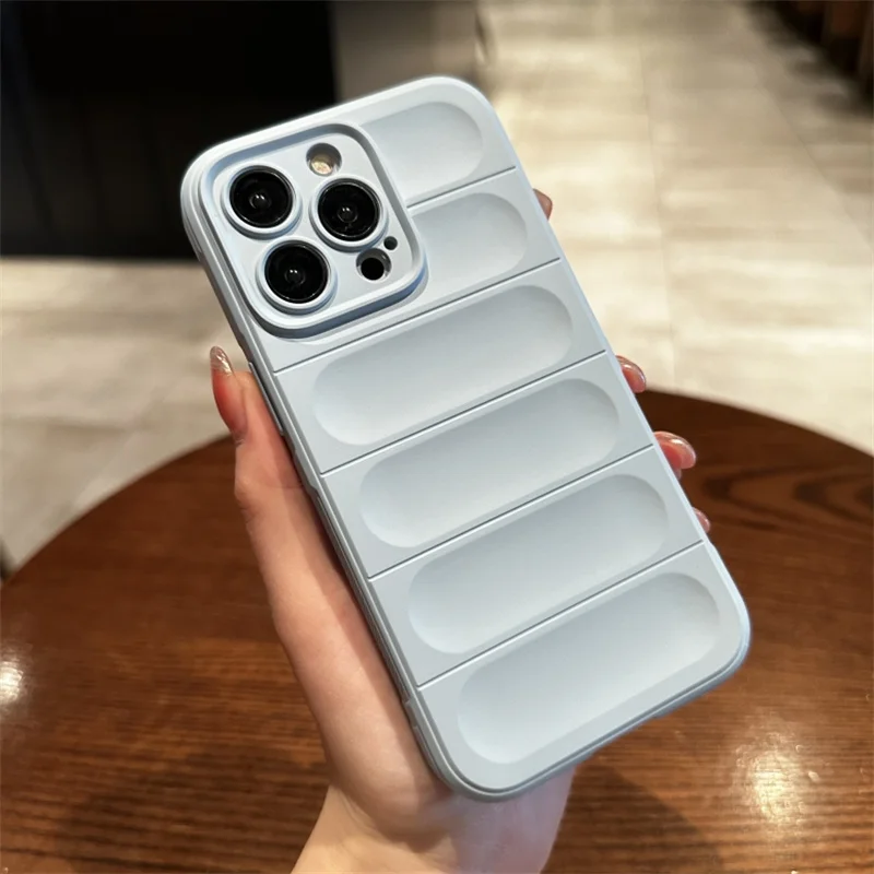 thumbnail image 1 of Matte Silicone Soft 3D Stripe Pattern Case For iPhone 15 Pro Max 13 Pro max 14Promax 15 11 12Promax Shockproof Bumper Back Cover, 1 of 5