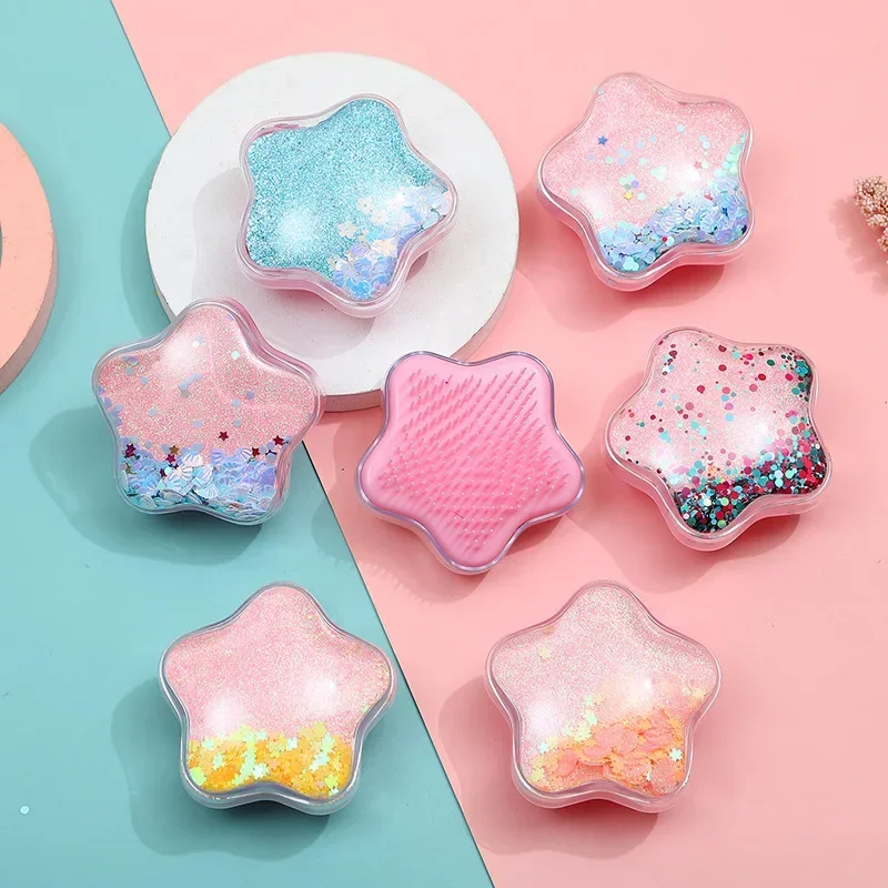 1PC Hair Styling Small Comb Cartoon Sweet Cute Stars Comb Hairbrushes Children Hair Women's Brush Baby Hairbrush Peine