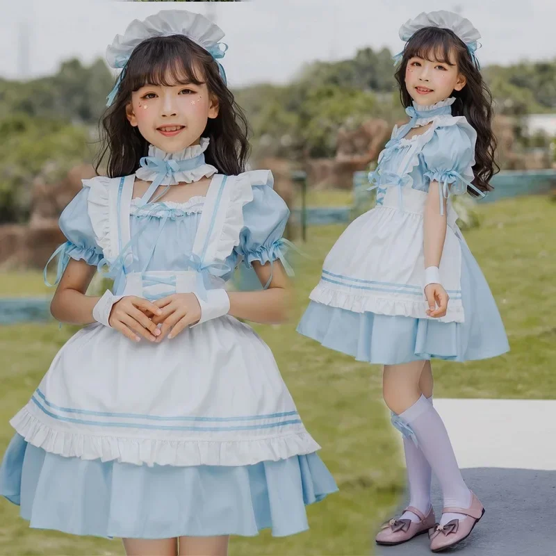 Blue Alice Girl Maid Clothes Children's Clothes Lolita Cute Lolita Dress Children's Princess Dress Goth