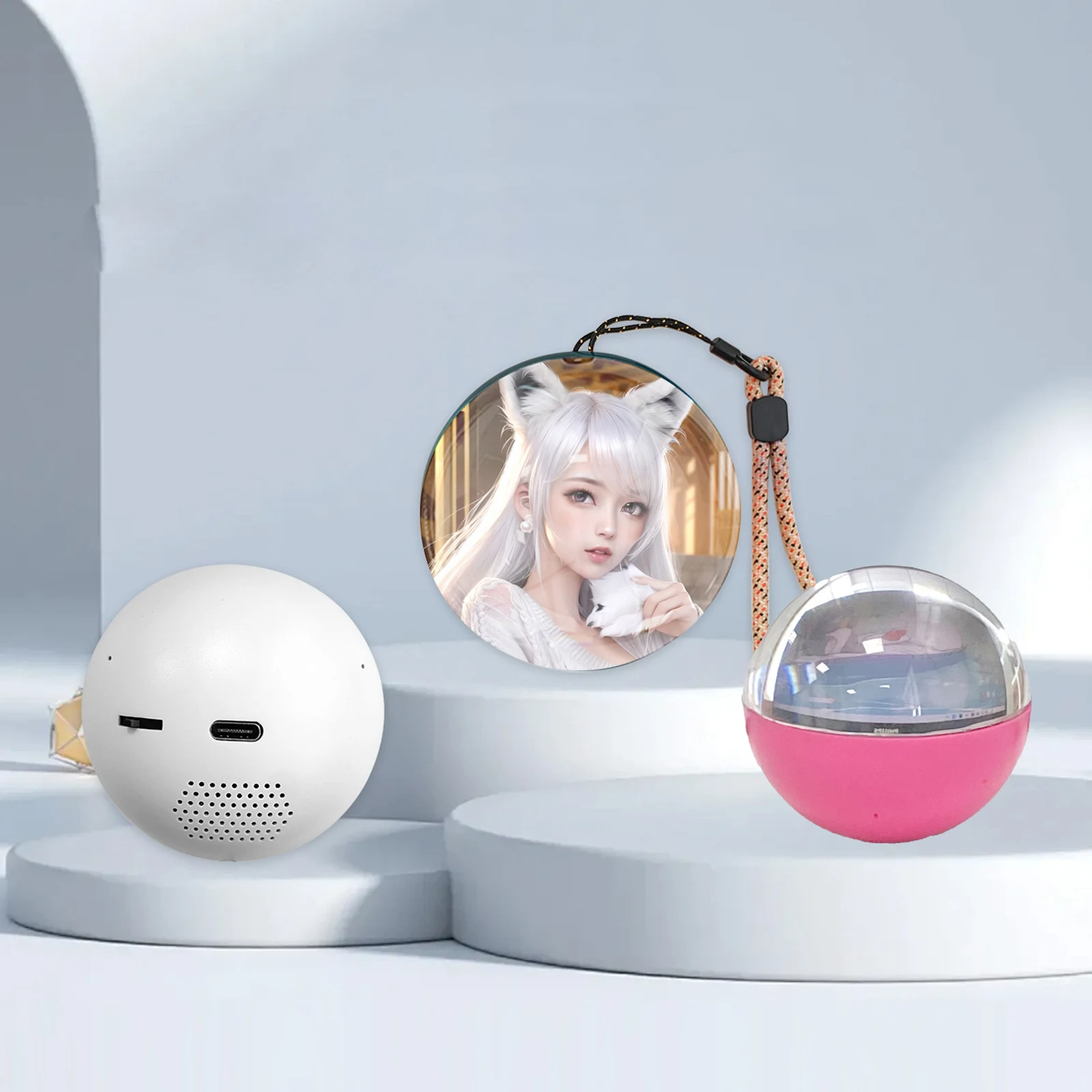 Sfera Di Memoria Digitale Da 7 Cm, Lettore Video E Foto 3D, Con Base E Cavo USB, Regalo Per Compleanni E Anniversari