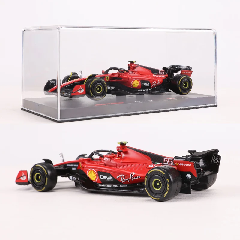 Bburago 1:43 Ferrari SF23 C.Sainz NO.55 /NO.16 Formula One Cars Simulated Alloy Car Model
