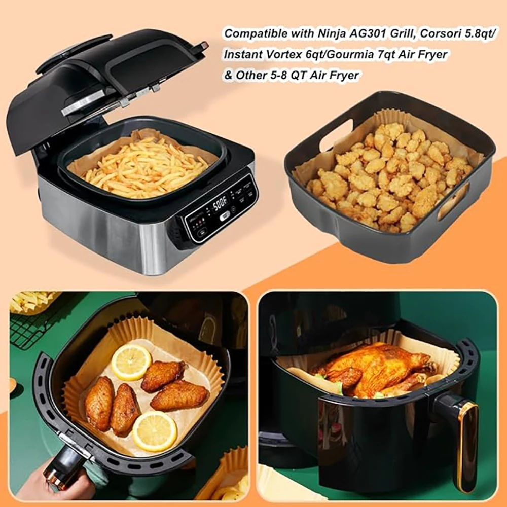 Air Fryer Disposable Oil-Proof Liners - 9 Inch Parchment Paper