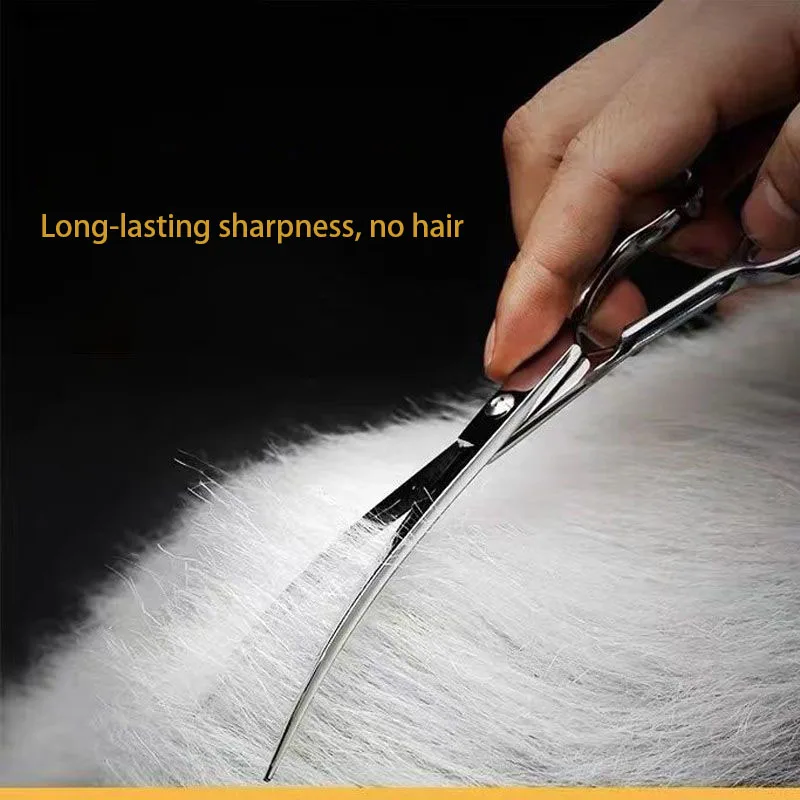 Dog Grooming Scissors Pet Grooming Scissors Dog Hair Trimming Scissors Set Teddy Haircutting Bent Pet Clippers
