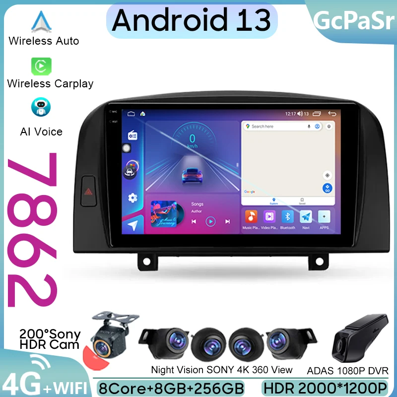 

Car 5G WIFI For Hyundai Sonata NF 2004 - 2008 Android Auto Radio GPS Navigation Multimedia Player Carplay 4G BT IPS No 2din DVD