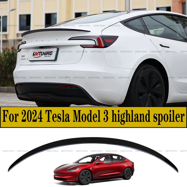 Car ABS Spoiler Carbon fiber pattern For Tesla 2024 Model 3