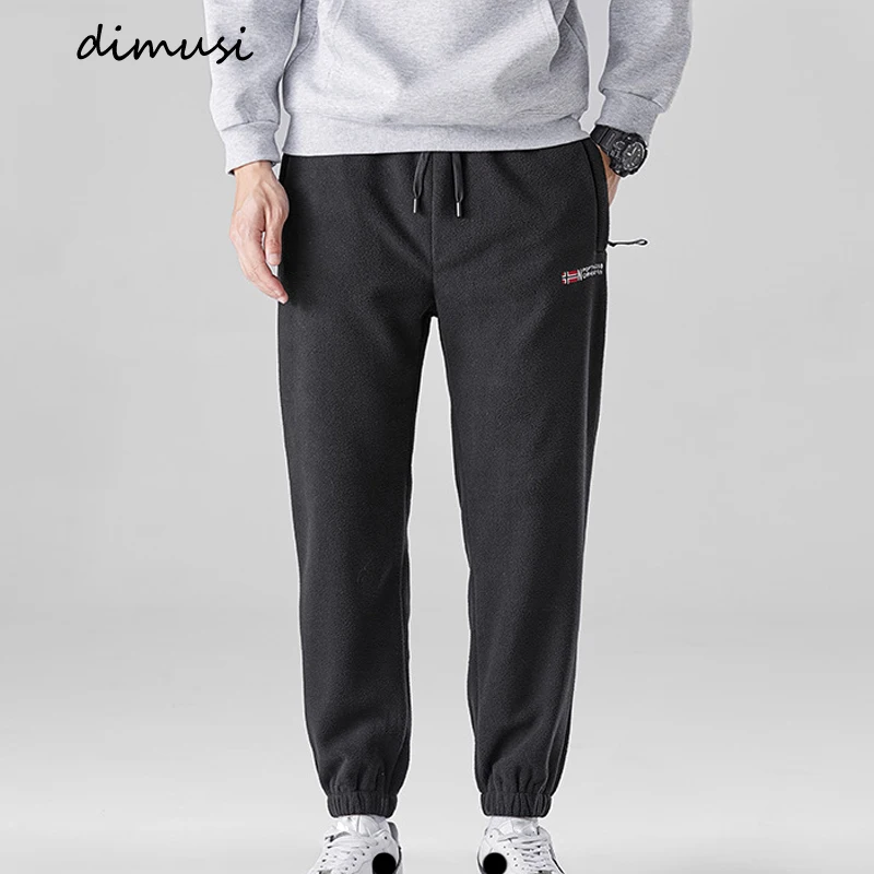 DIMUSI Winter Male Lambswool Warm Pants Casual Men's Fitness Jogging Sweatpants Male Drawstring Bottoms Fleece Trousers Clothing 2