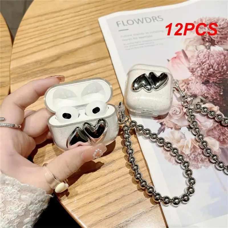 

12PCS bluetooth-compatible Headset Case Glitter Easy To Carry Lightweight Design Fashion Appearance Small Size
