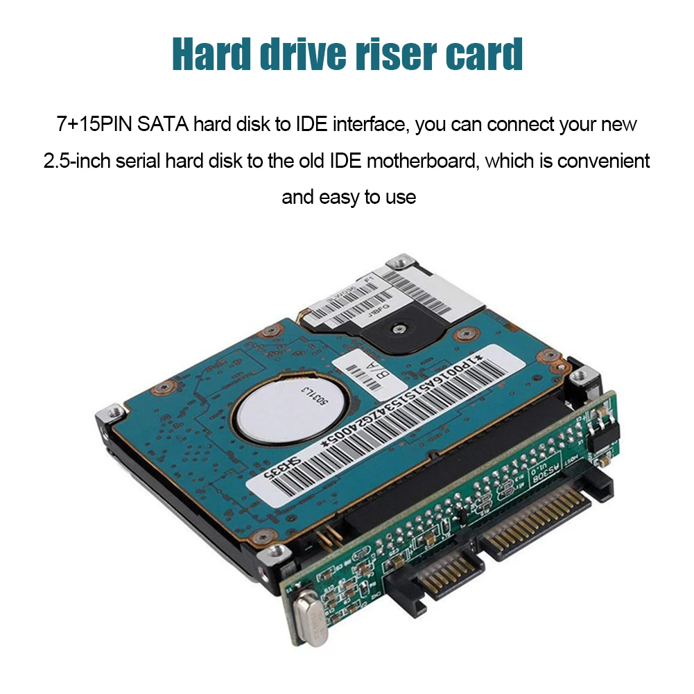 노트북용 미니 HDD 라이저 카드, 2.5 인치 SATA-IDE SSD 어댑터 카드, 7 + 15 핀 암-44 핀 수 핫 스왑 지원 ATA 66/100/133