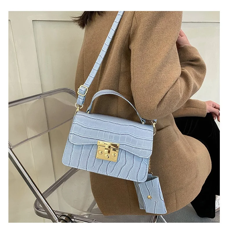 Crossbody Bags for Women Leather Cross Body Purses Cute Design Handbags  Shoulder Bag Medium Size, Sea Blue 