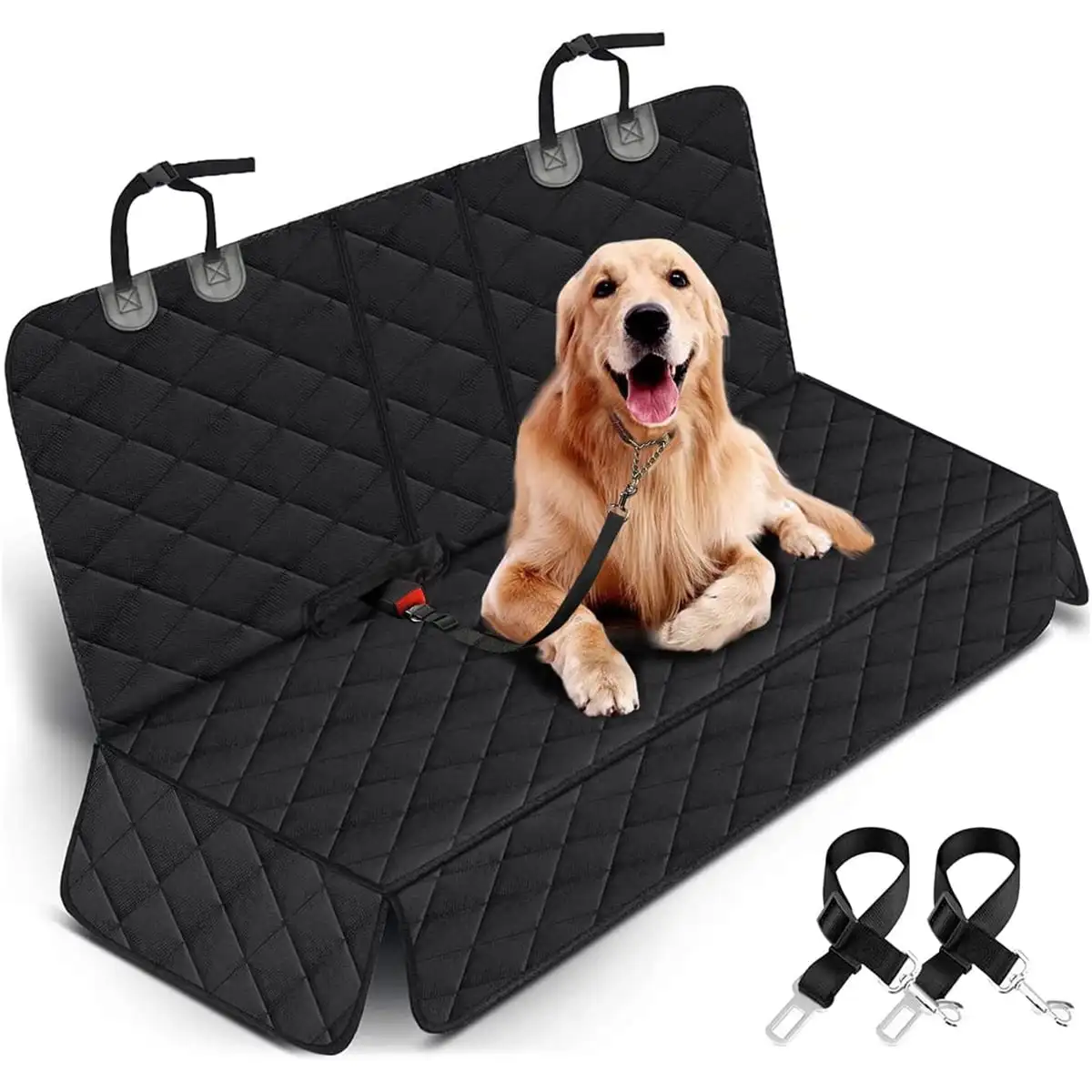 Hot sales Waterproof Pet Dog Car Seat Cover for Back with 2 Dogs Belts