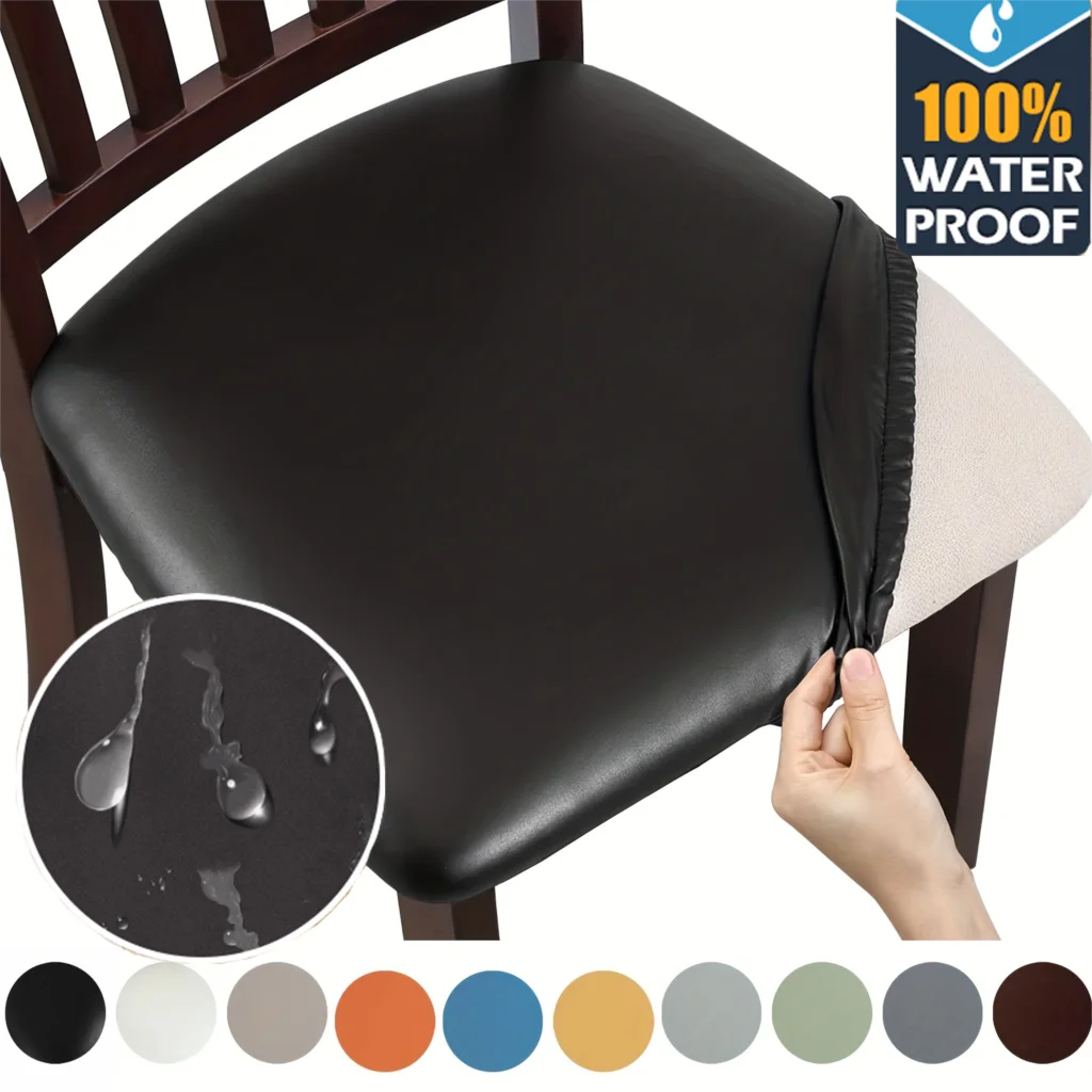 PUWaterproofChairCushionCoverForKitchenDiningRoomLeatherSeat