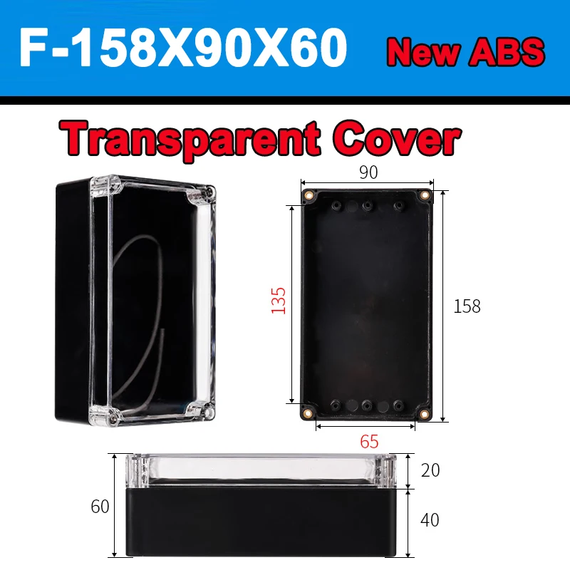 Custodia per progetto elettrica universale in plastica ABS antipolvere impermeabile serie AG con coperchio trasparente trasparente per PC  13