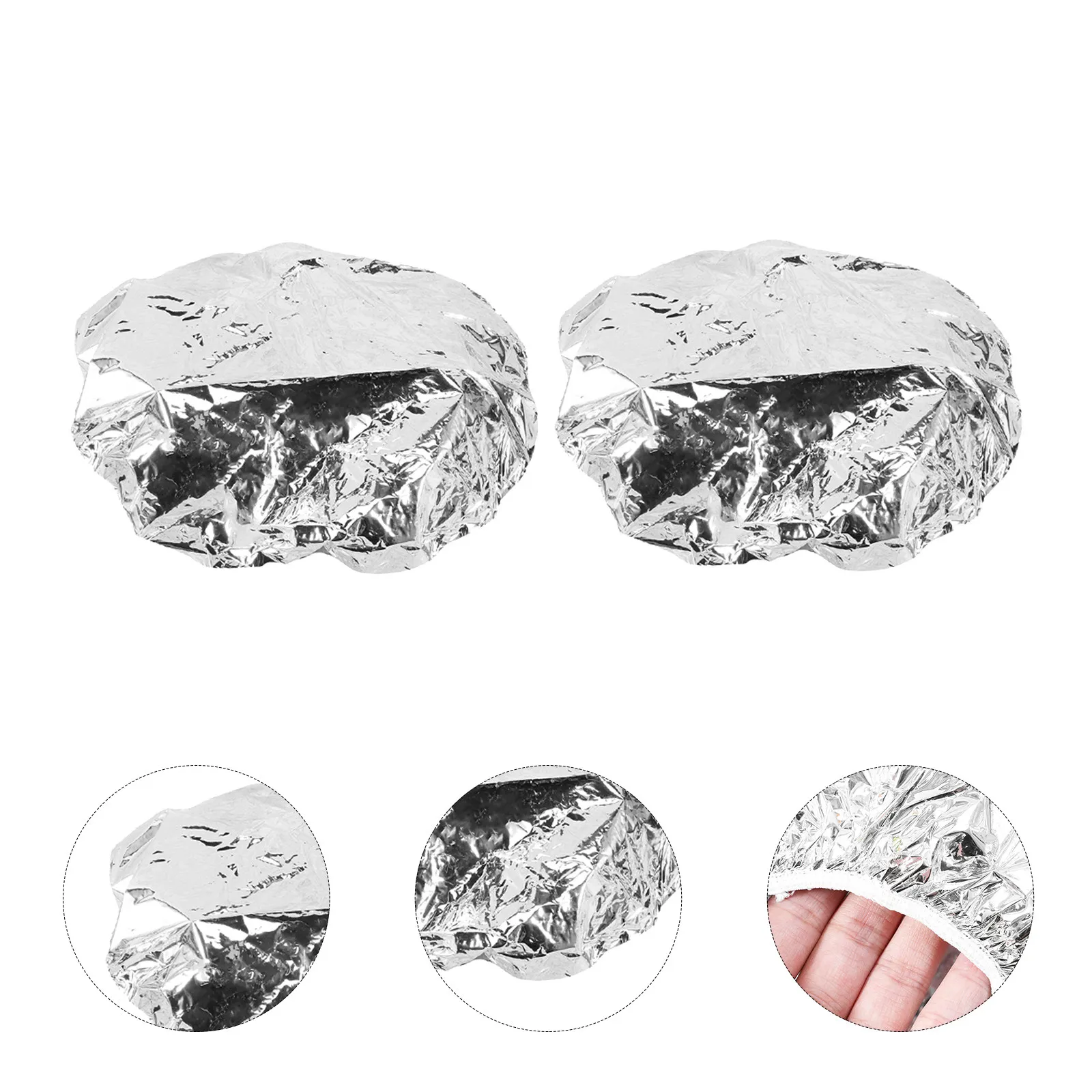 10Pcs 알루미늄 호일 헤어 히트 캡 헤어 스타일링 및 활력 회복을 위한 탄성 ..
