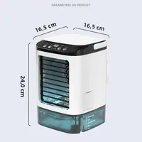 Climatiseur domestique portable, ventilateur de bureau avec double atomisation ultrasonique, 3 vitesses, silencieux, avec veilleuse, climatisation de bureau 6