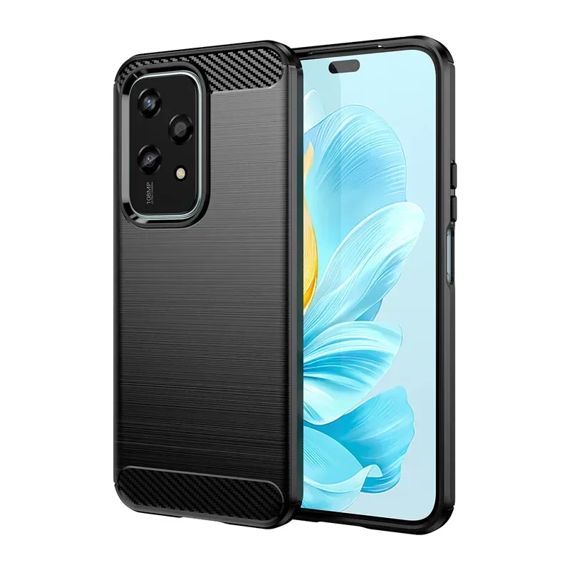 Carbon Fiber Shockproof Silicone Bumper Case -