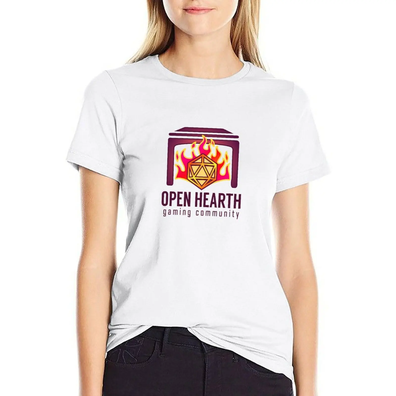

Open Hearth Logo T-shirt hippie clothes shirts graphic tees spring clothes Women 2024
