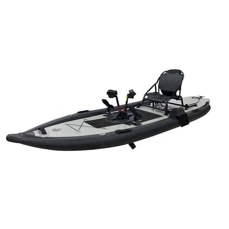 

2022 Wholesale price drop stitch inflatable kayak pedal drive fin 2 seat kayak de pedales