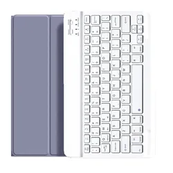 Premium Silicone Protective Case with Multi-language Keyboard Cover for Russian (Lavender case key)