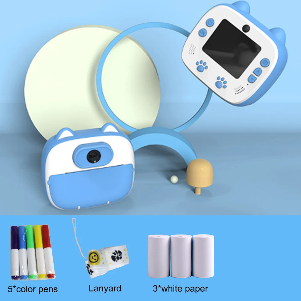 Kids Instant Print Camera Thermal Printing Camera Digital Photo Camera Girl's Toy Child Camera Video Boy's Birthday Gift 