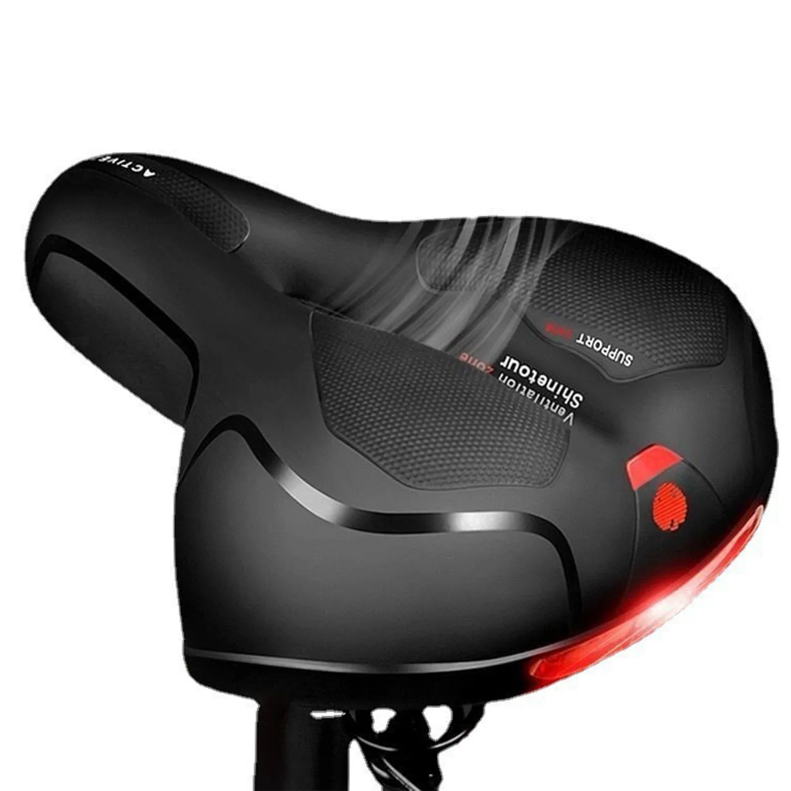 PU Leather Road Bike Saddle - Steel Rail, Hollow Design, Shock Absorbing Comfort Seat For Road & Mountain Bikes