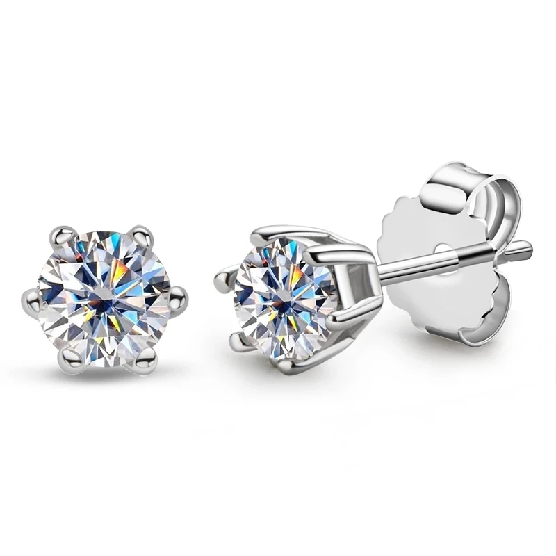 Authentic 3mm Moissanite Diamond Stud Earrings Women 925 Sterling Silver Small Stud Earring For Male Wedding Fine Jewelry Gift