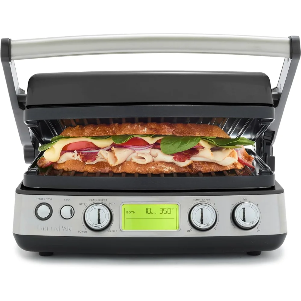 

GreenPan Elite 7-in-1 Multi-Function Contact Grill & Griddle, Healthy Ceramic Nonstick Aluminum, Grill & Waffle Plates