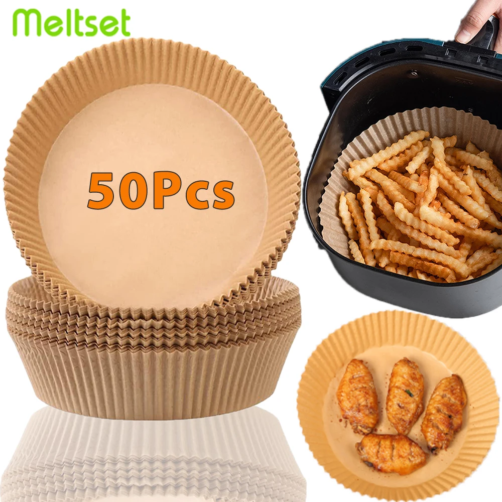 50Pcs Air Fryer Disposable Paper NonStick Airfryer Baking Papers Round
